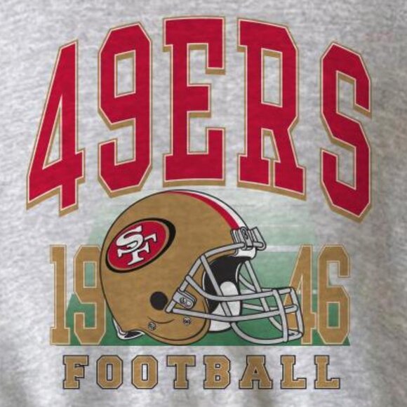 San Francisco Football Vintage Sweatshirt, 49ers Football Sweater Retro Fan Ash - Picture 3 of 4